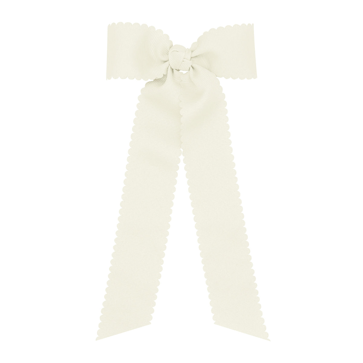 Medium Grosgrain Bowtie with Scalloped Edge and Streamer Tails