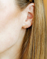Screwback Stud Earrings - Sadie Bow Light Pink