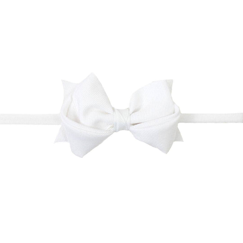 1/4' NYLON HEADBAND W/ BELLA BOW: Light Pink / 3" Small