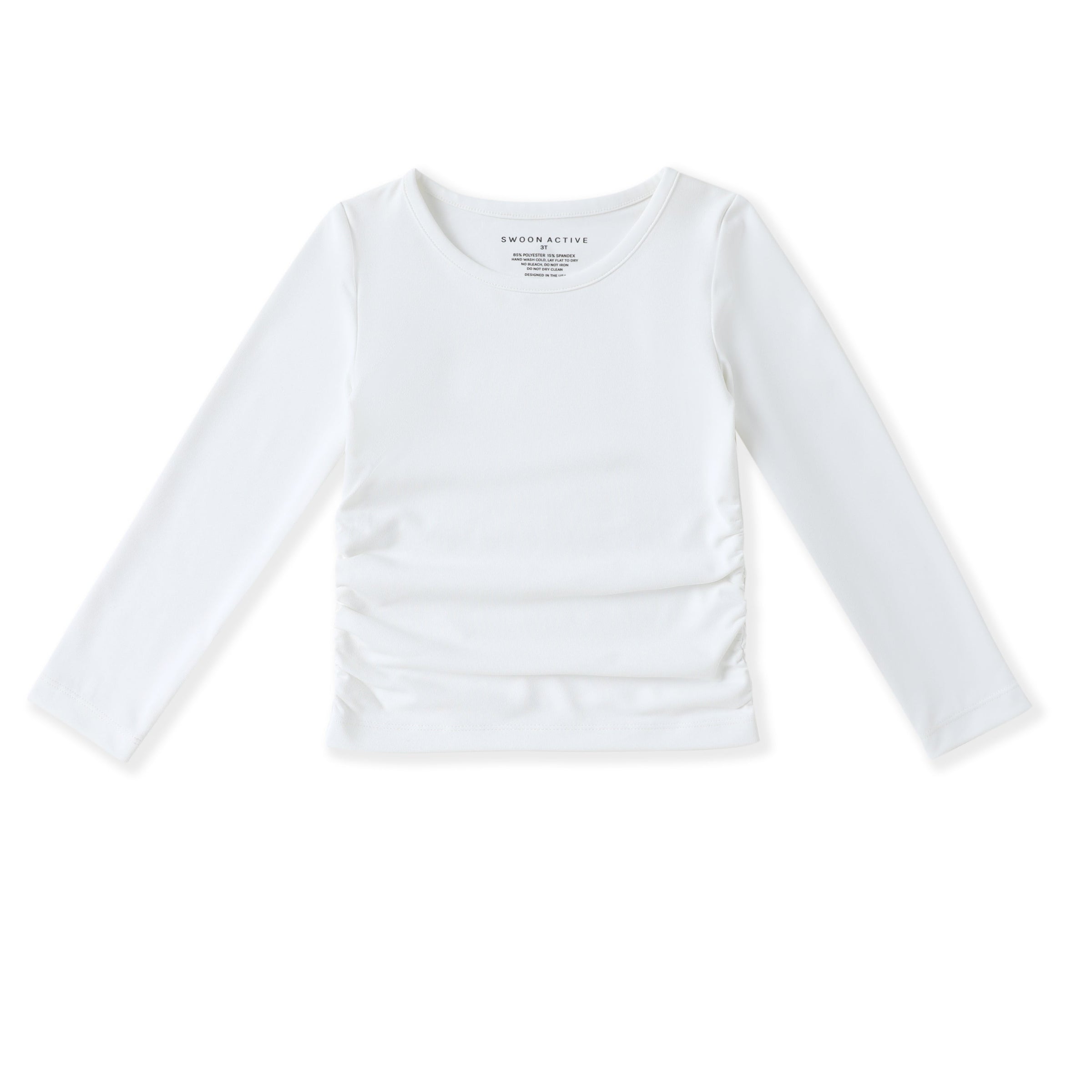 Swoon Active White Ruched Top