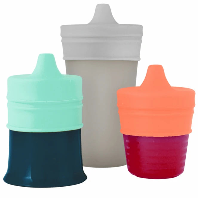 Boon Snug Spout Universal Silicone Sippy Lids and Cup