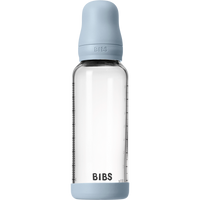 BIBS Baby Glass Bottle Complete Set 225ml (8 oz) | Natural Rubber Latex Nipple