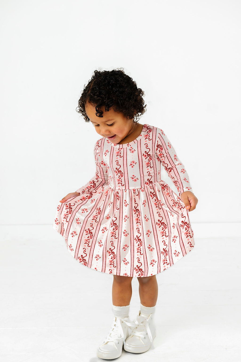 In My Jammers Vintage Love Long Sleeve Twirl Dress