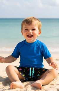 Limeapple Carson Boys Blue Short Sleeve Rashguard