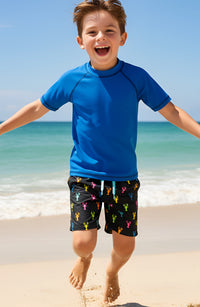 Limeapple Carson Boys Blue Short Sleeve Rashguard