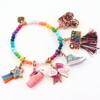 CHARM IT! Gold Glitter Cheer Bow Charm