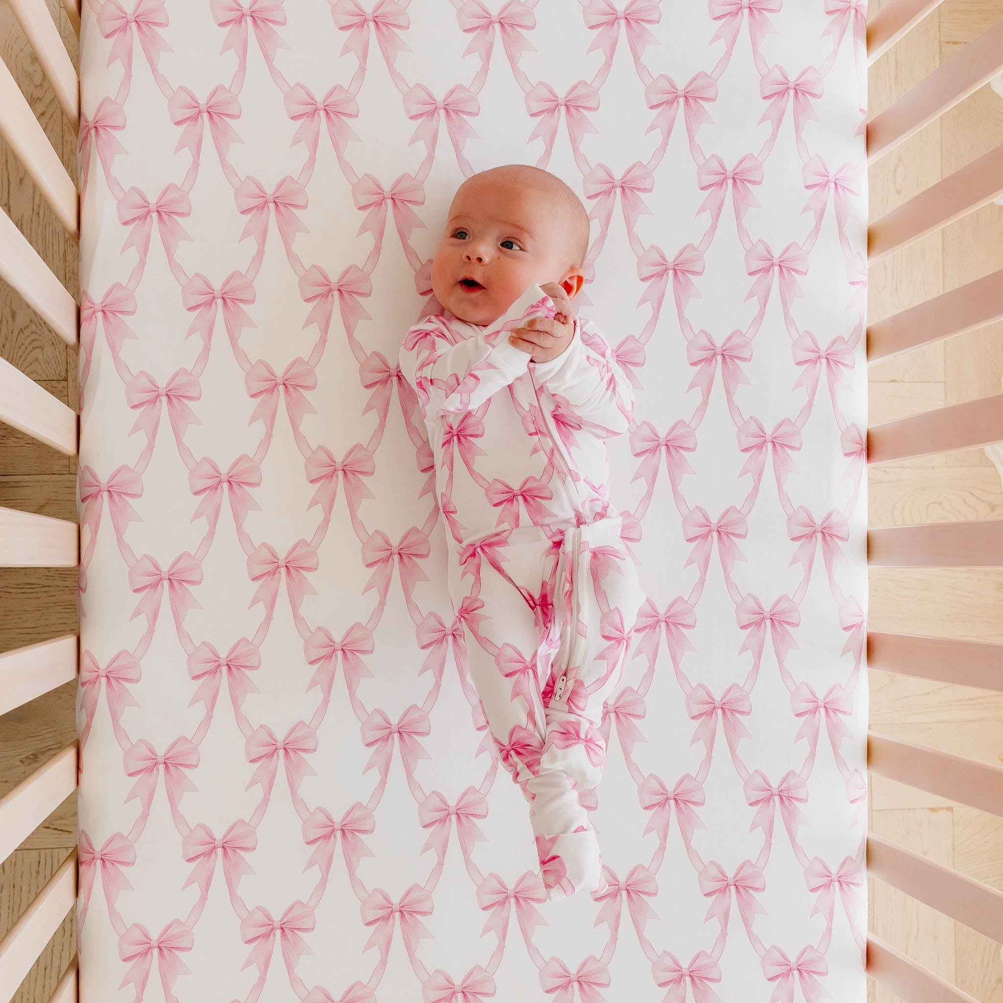 Copper Pearl Premium Knit Fitted Crib Sheet | Bow My Gosh
