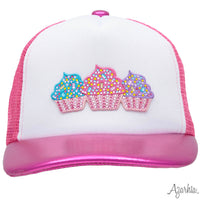 Azarhia Cupcake Rhinestone Hot Pink Metallic Trucker