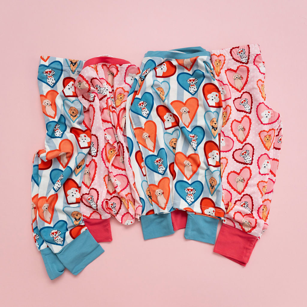 In My Jammers Blue Fur-Ever Valentine Two Piece Set