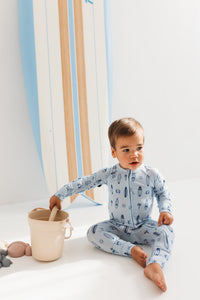 In My Jammers Surfs Up Zipper Romper