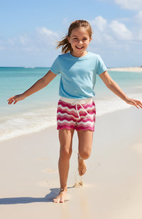 Limeapple Eliora Crochet Knit Short | Fuchsia