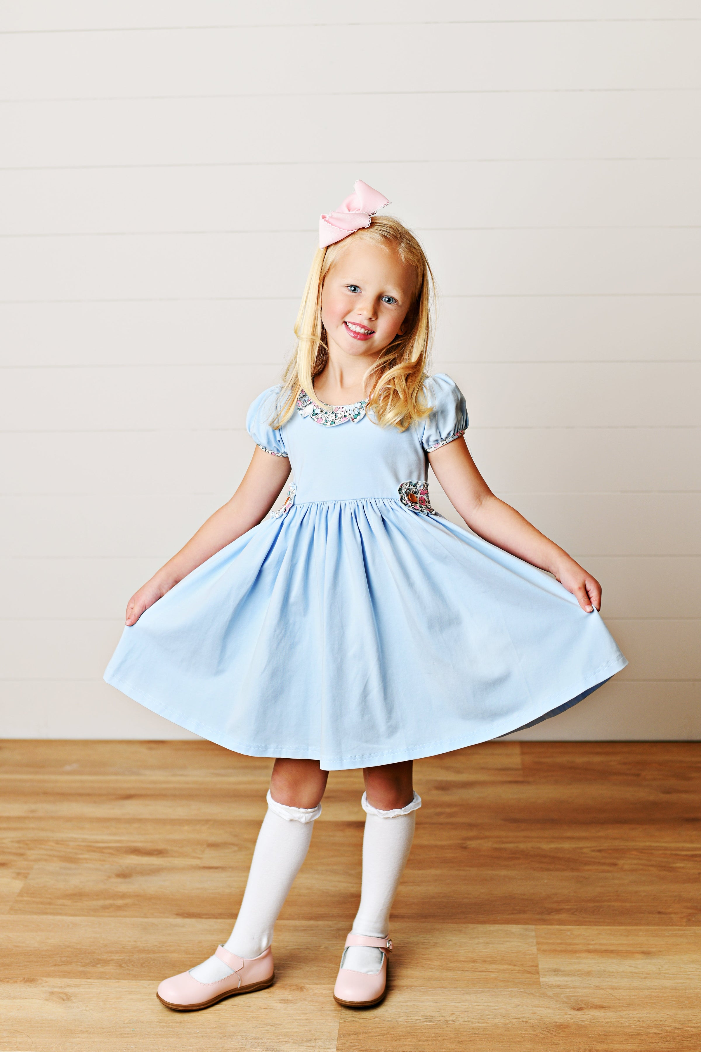 Swoon  Blue Floral Tab Dress