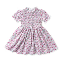 Swoon Ditsy Plum Smocked Dress