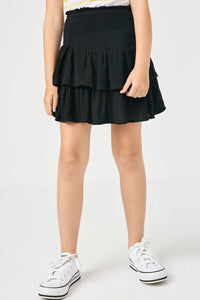 Hayden Smocked Ruffle Tiered Mini Skirt