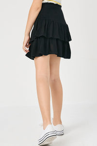 Hayden Smocked Ruffle Tiered Mini Skirt