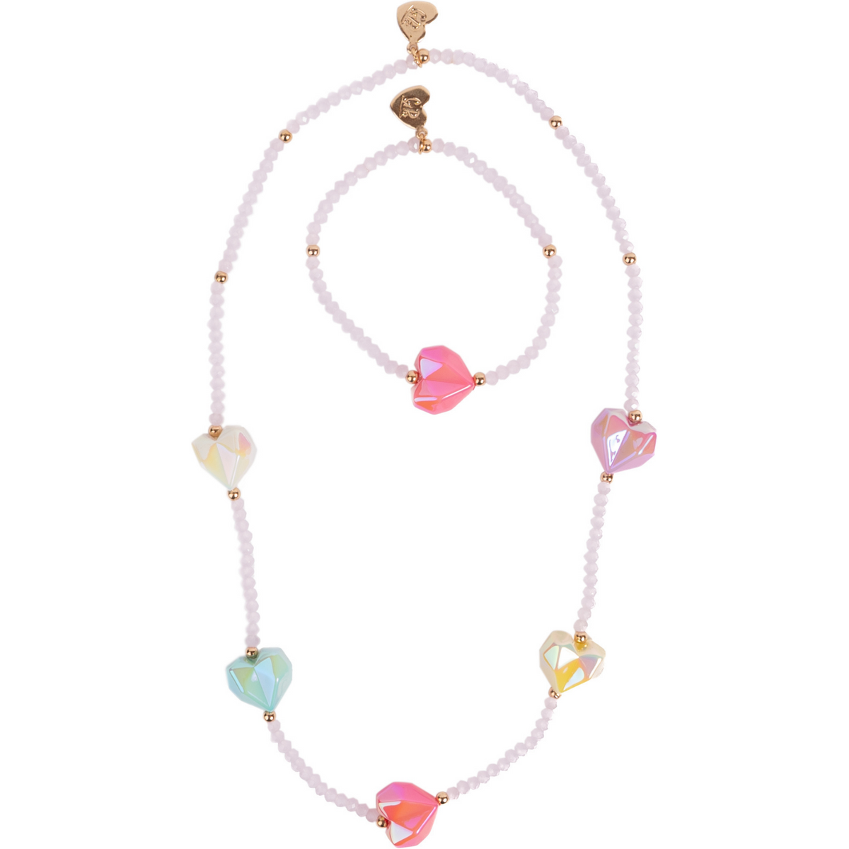 Great Pretenders Heart Geode Necklace & Bracelet Set