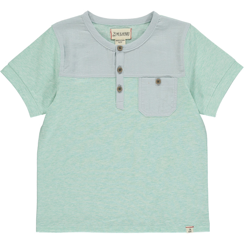 Me & Henry Pale Blue Panelled Top