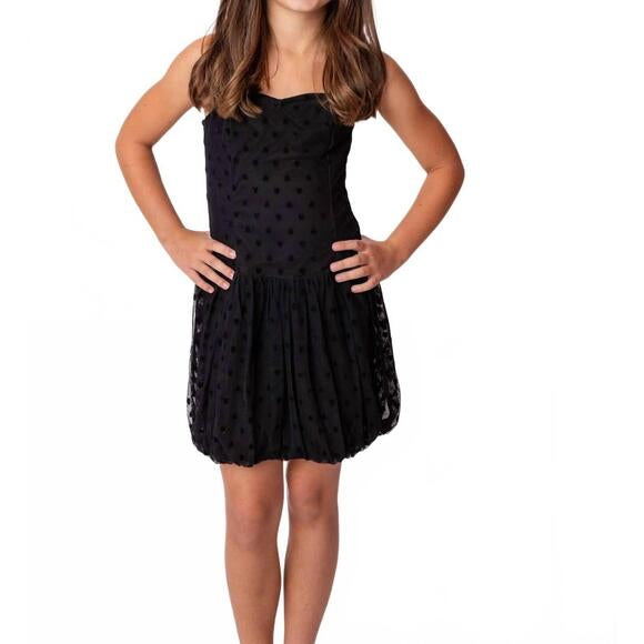 Theme Daniela Black Heart Mesh Bubble Dress