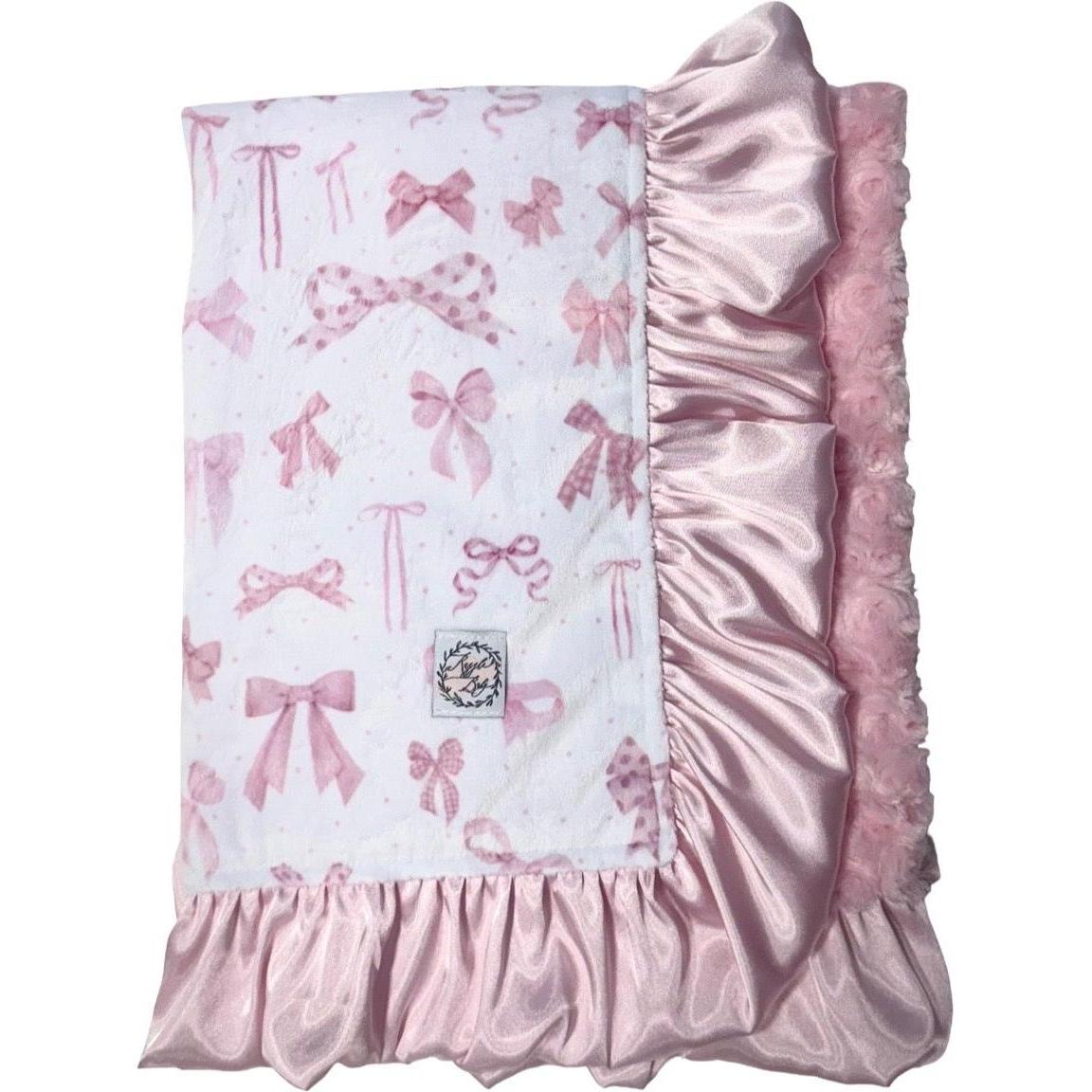 Razzle Baby Bows Double Plush Blanket