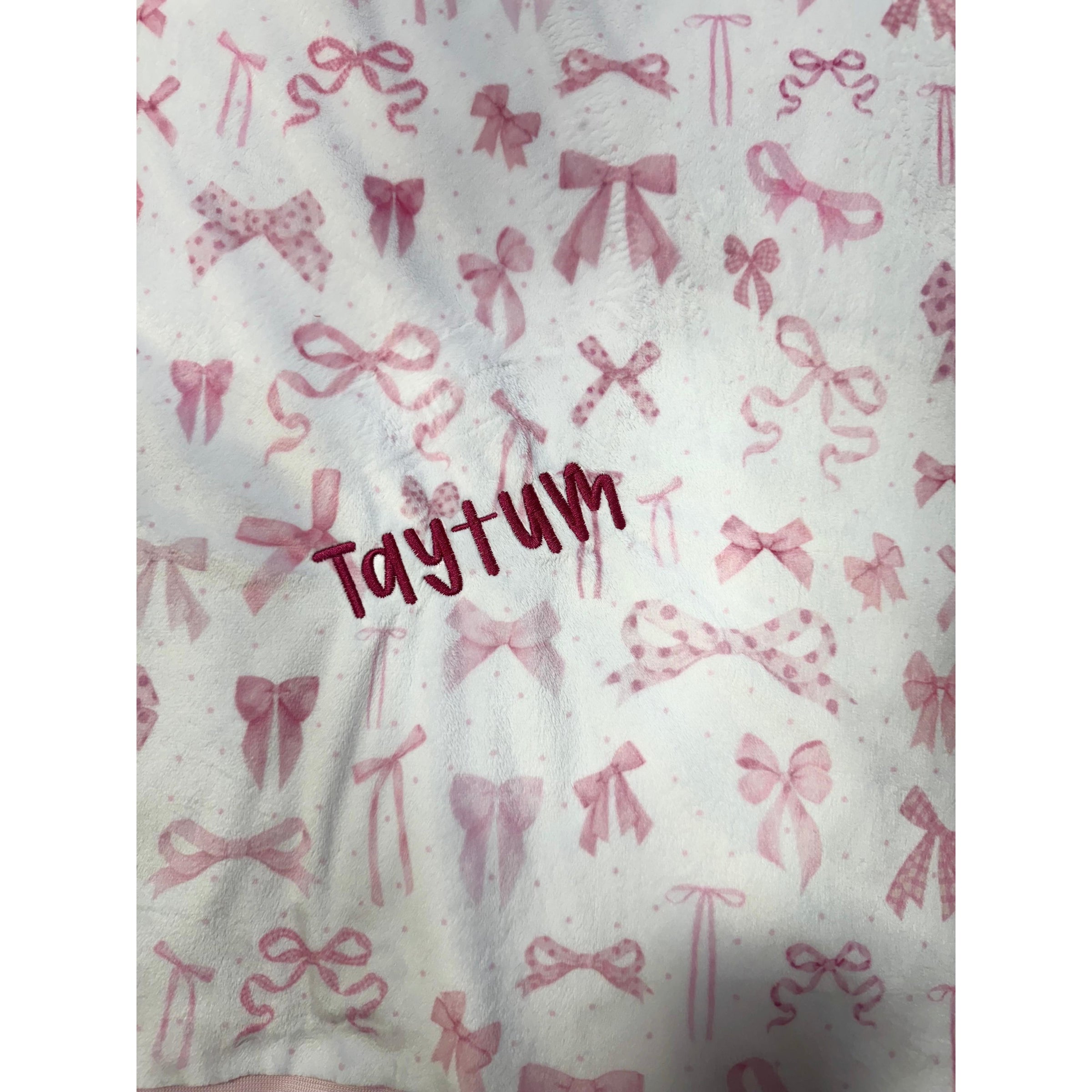 Razzle Baby Bows Double Plush Blanket