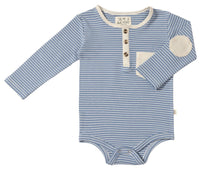 Stanton Henley Onesie Blue/White