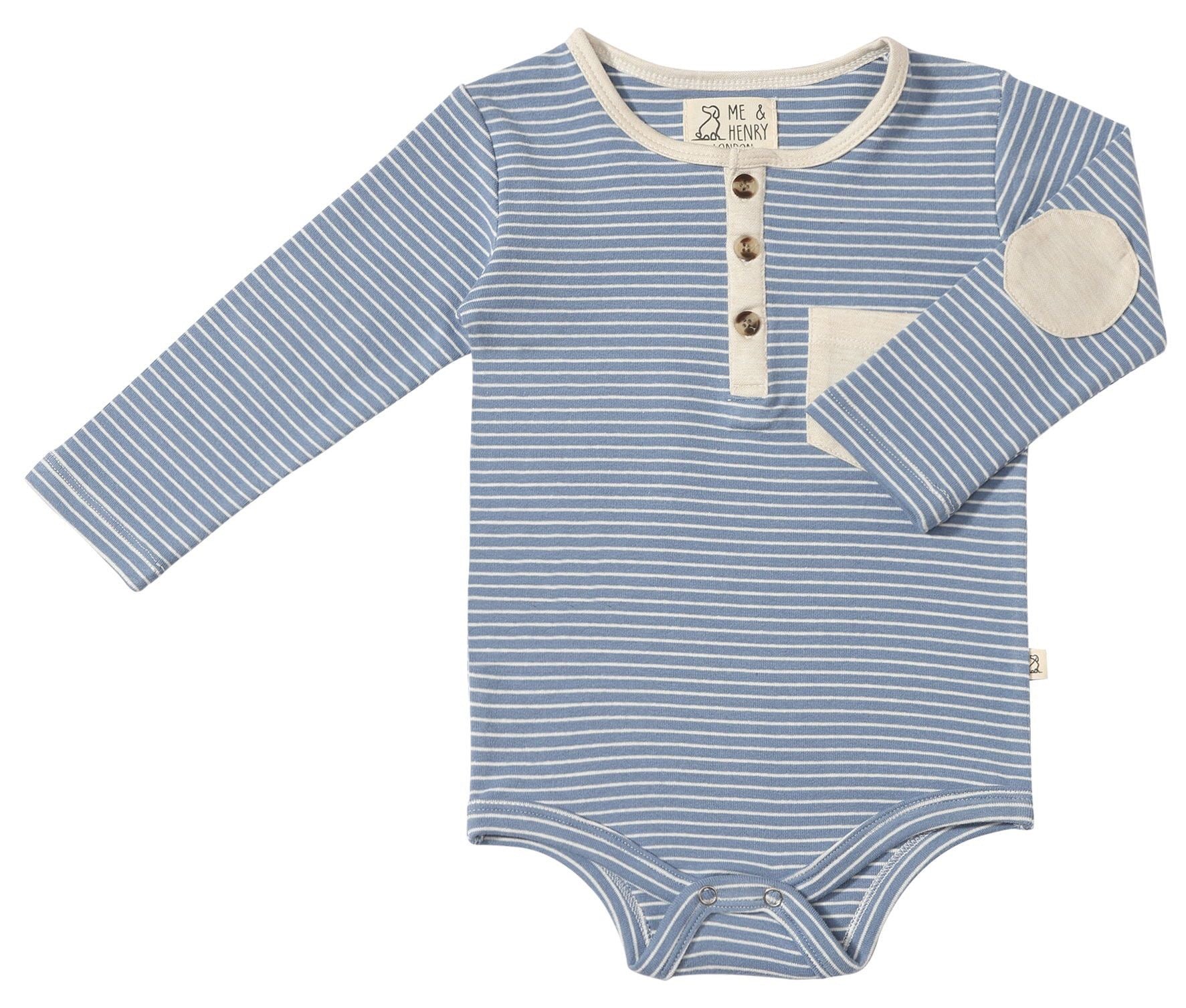 Stanton Henley Onesie Blue/White