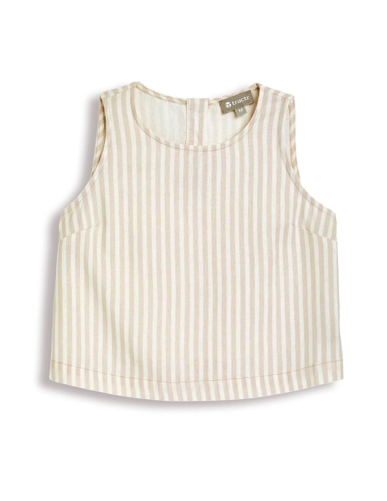A-Line Sleeveless Top | Tan Stripe