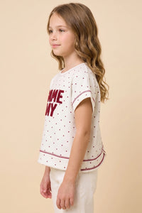 Hayden Girls Game Day Knit Top | Red