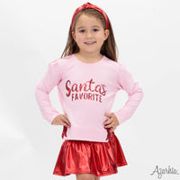 Santa's Favorite in Sequin on Pink Holly Christmas