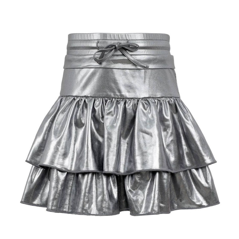 Lola + The Boys Metallic Ruffle Skort