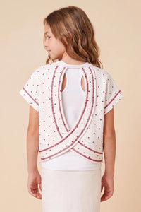 Hayden Girls Game Day Knit Top | Red