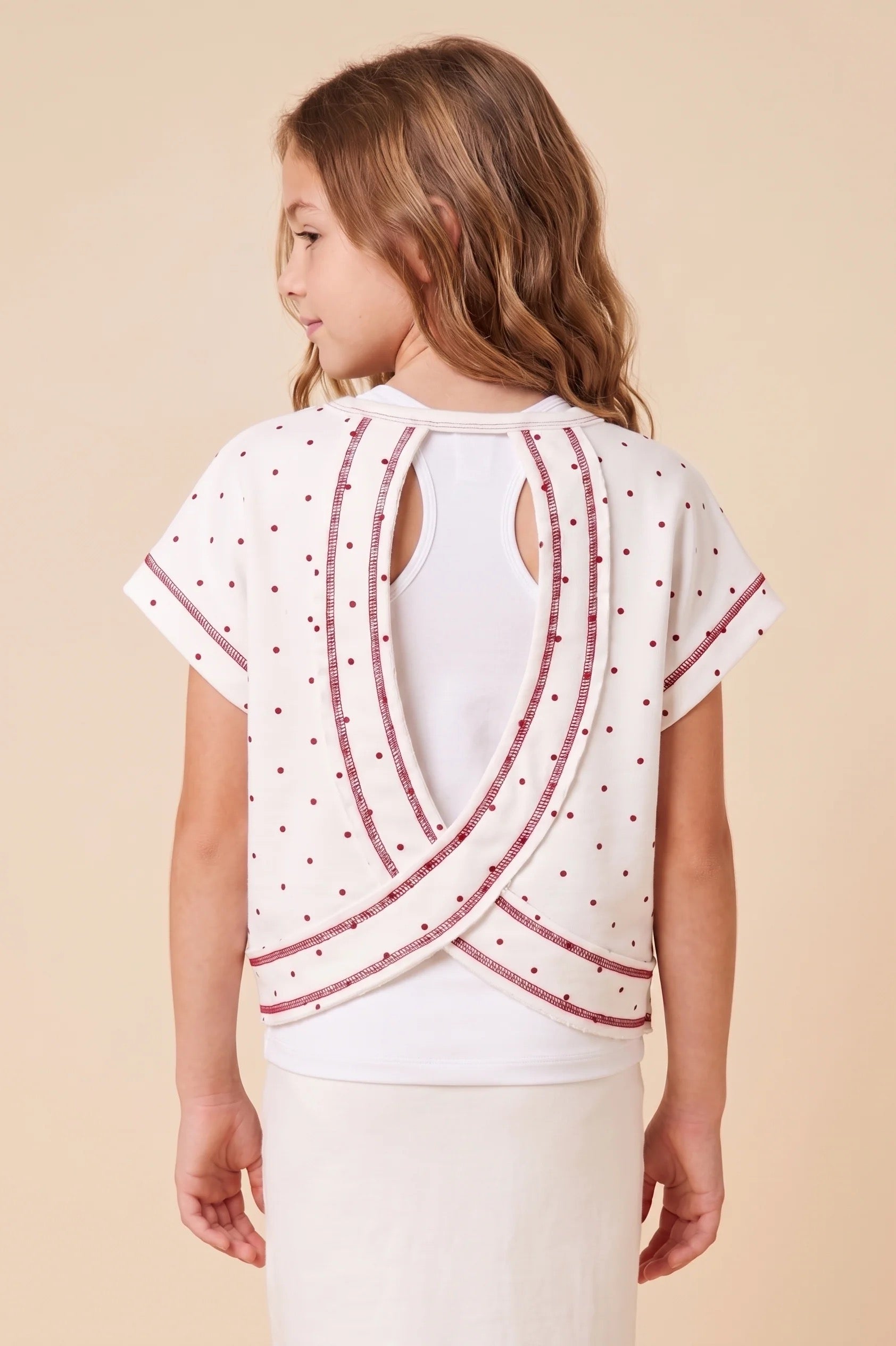 Hayden Girls Game Day Knit Top | Red