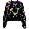 Queen of Sparkle Kids Black Multi Bow Sweatshirt