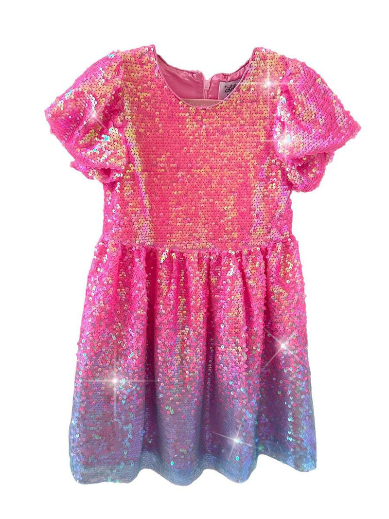 Lola + The Boys Bubble Gum Shimmer Sequin Dress