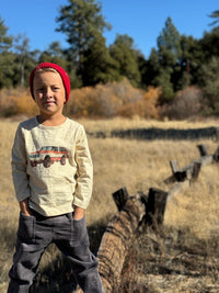 Cherokee Raglan Printed Tee Beige Bronco
