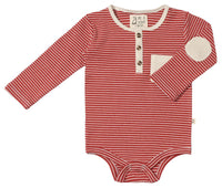 Stanton Henley Onesie Red/Cream