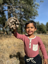 Stanton Henley Onesie Red/Cream