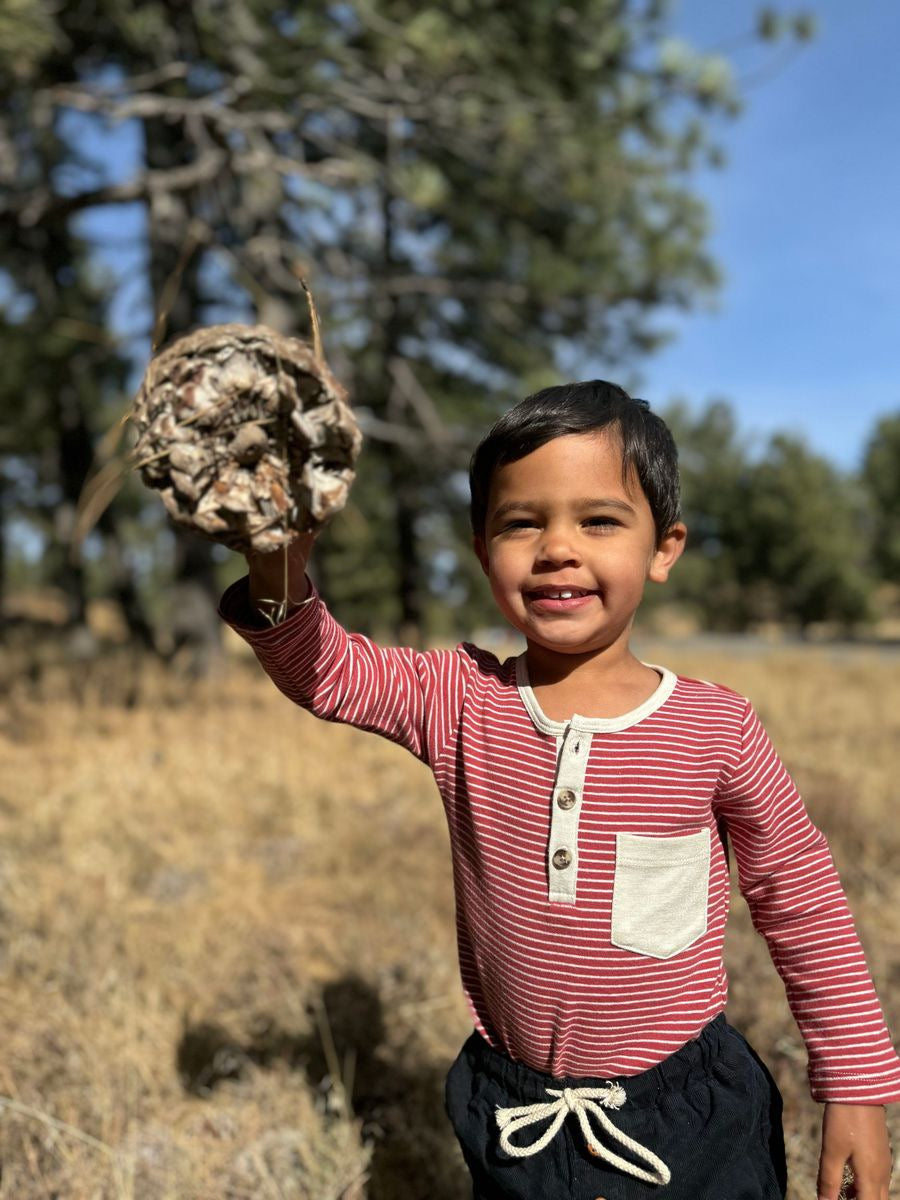Stanton Henley Onesie Red/Cream