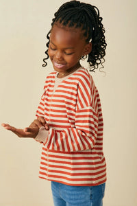 Hayden Girls Stripe Knit Top | Rust