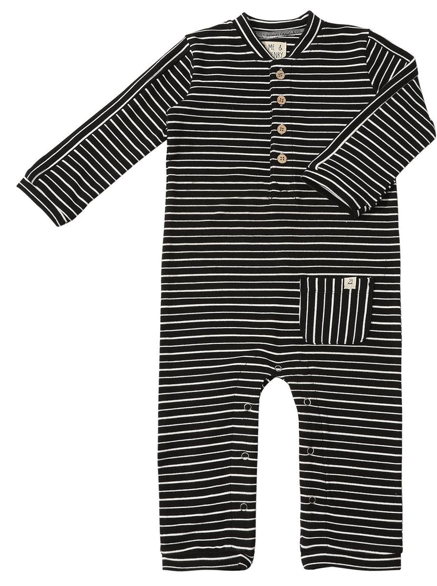 Mitch Henley Romper Black/White