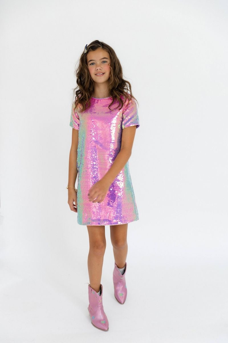lola and the boys purple dress Lola + The Boys Lavender Haze Feather Dress, 5