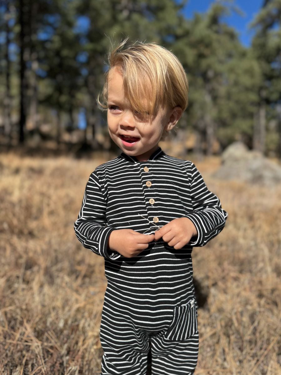 Mitch Henley Romper Black/White