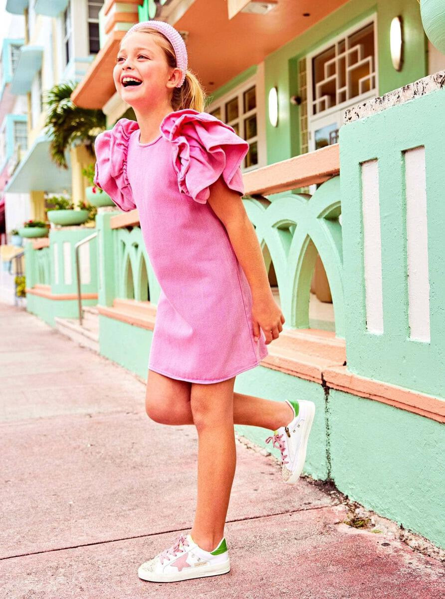 Pink Princess Ruffle Denim Dress 10 Pink Princess Ruffle Denim Dress 10