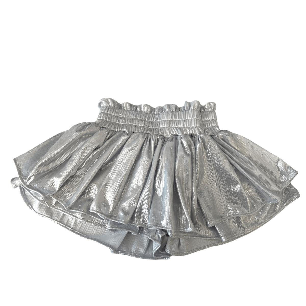 Lola + The Boys Metallic Skirt | Silver