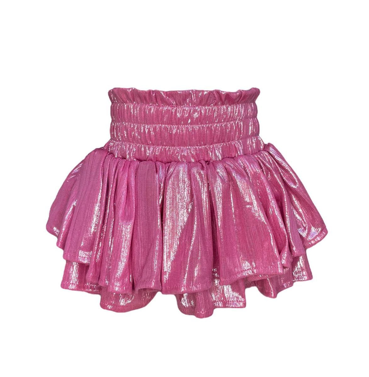 Lola + The Boys Metallic Skirt | Silver