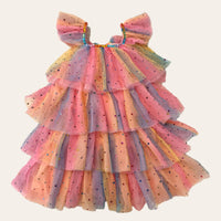 Lola + The Boys Ombre Gem Tulle Layer Dress