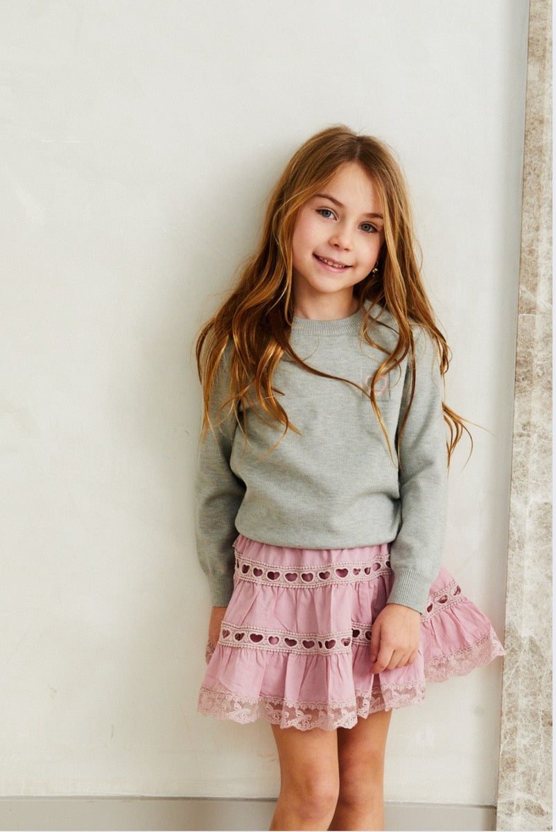 Theme Sofia Heart Bow Lace Mini - Ballet Pink