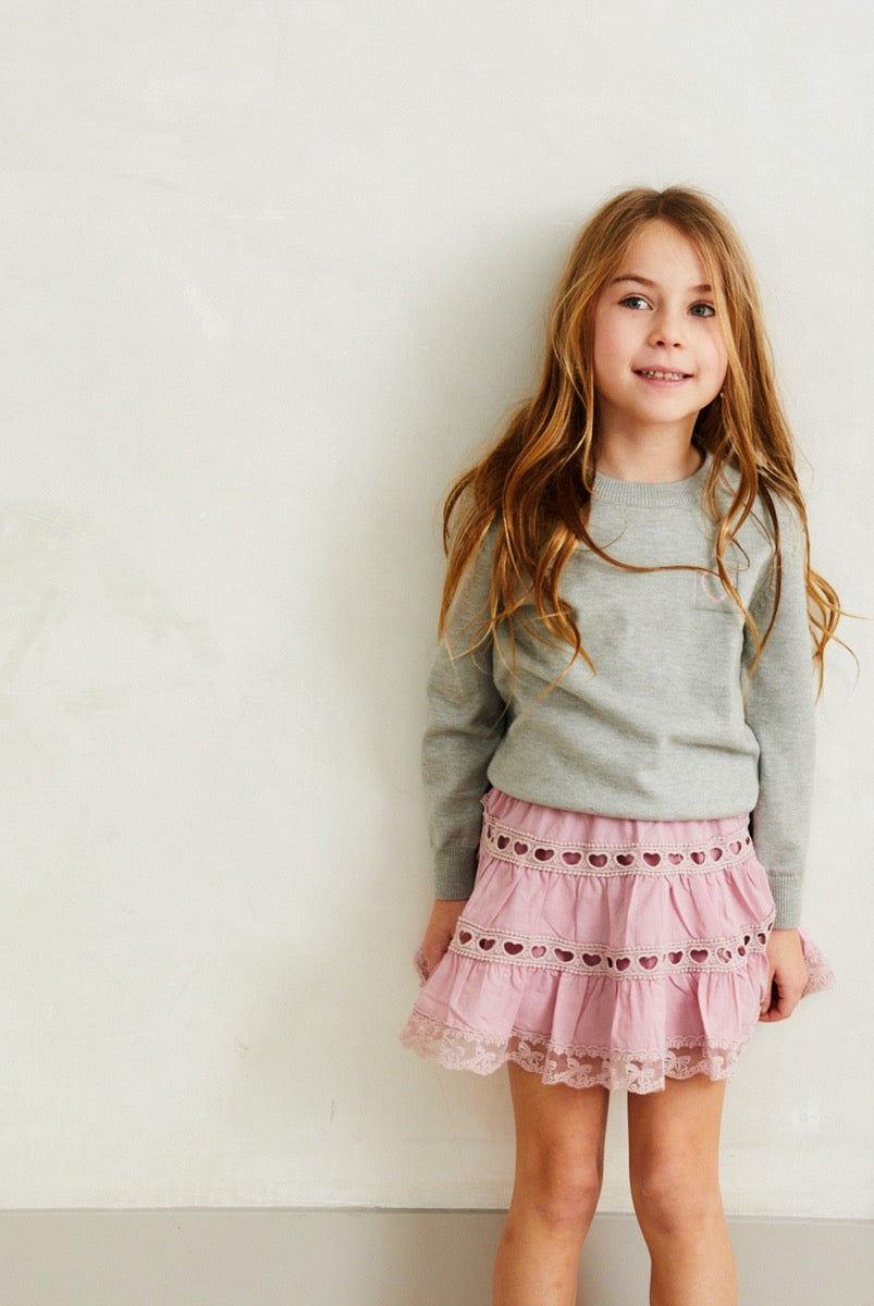 Theme Sofia Heart Bow Lace Mini - Ballet Pink