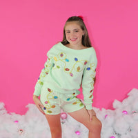 Paper Flower Sequins Christmas Lights Shorts | Ambrosia