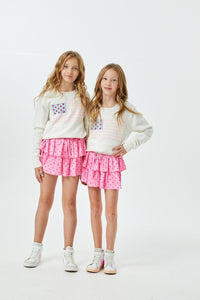 Theme Tiegan White American Flag Sweater